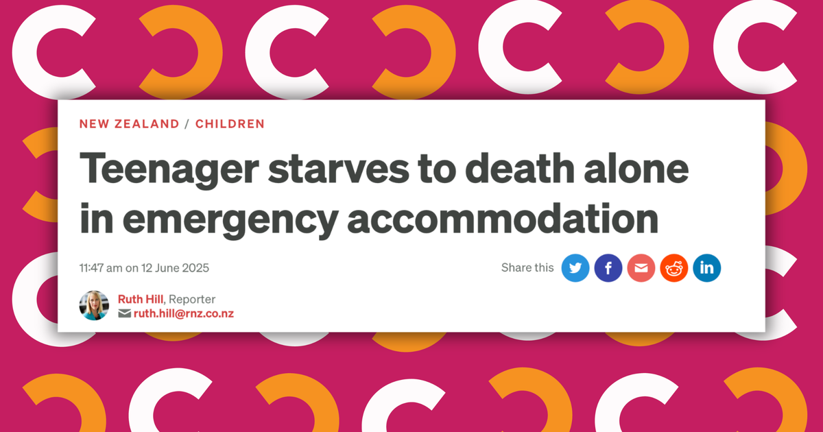 RNZ's Article Headline over a Craccum C patterned background