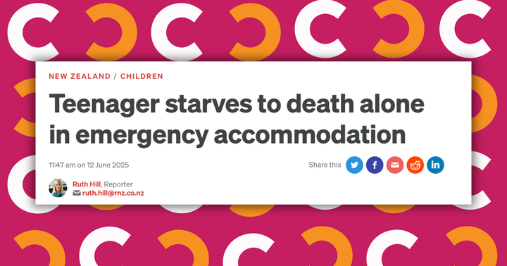 RNZ's Article Headline over a Craccum C patterned background